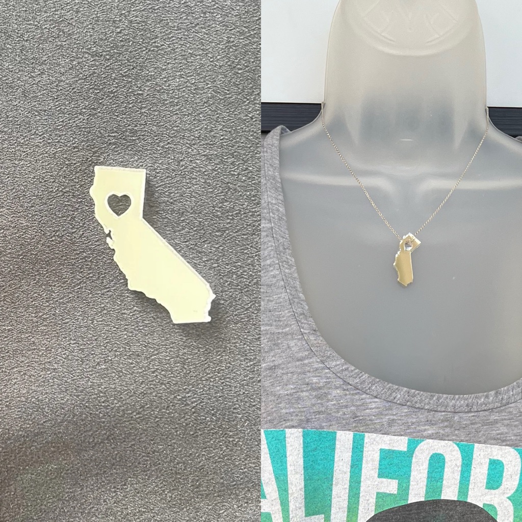 Jewelmint California Heart Love Mirror Small Plastic Pendant Charm 8$